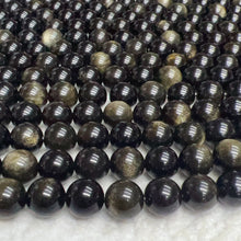 Load image into Gallery viewer, 6-12mm High-quality Golden Sheen Obsidian Round Bead Strands for DIY Jewelry Project
