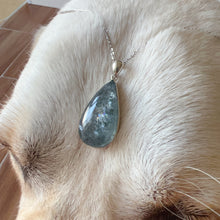 Load image into Gallery viewer, One &amp; Only Collectible Grade Natural Spakling Mica Aquamarine Teardrop Pendant Necklace | Reiki Healing Stone Throat Chakra
