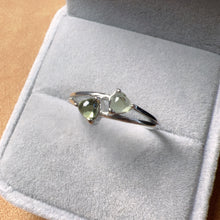 Load image into Gallery viewer, Custom-made Moldavite Ring with 925 Sterling Silver Prongs | Rare High-frequency Heart Chakra Healing
