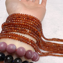 Load image into Gallery viewer, 3x4mm Natural Spessartine Orange Garnet Faceted Rondelle Bead Strands for DIY Jewelry Project
