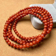 Load image into Gallery viewer, 4.6mm 4-Wraps Natural Nanhong Southern Red Agate Bracelet Necklace | High-quality Root Chakra Healing Stone of Strength
