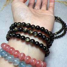 Load image into Gallery viewer, 6mm Top Grade Golden Sheen Obsidian Round Bead Bracelets for DIY Jewelry Project
