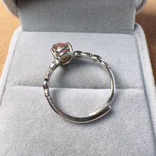 Load image into Gallery viewer, Natural Watermelon Tourmaline Small Raw Stone Ring with 925 Sterling Silver Prong Setting

