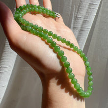 Load image into Gallery viewer, Best Apple Green Color - 6mm Green Nephrite Jade Beaded Necklace
