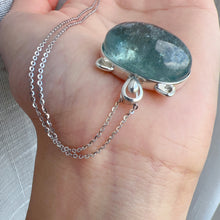 Load image into Gallery viewer, One &amp; Only Collectible Grade Natural Spakling Mica Aquamarine Cat Pendant Necklace | Reiki Healing Stone Throat Chakra
