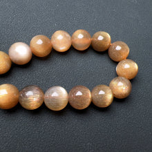 Load image into Gallery viewer, 9.3mm High-quality Golden Skeleton with Sunstone Inclusion Crystal Bracelet | Handmade Healing Crystal Jewelry | Bring Positivity Energy Like The Sun Sacral Chakra
