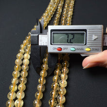 Load image into Gallery viewer, 7mm Natural Golden Rutilated Quartz Round Bead Strands for DIY Jewelry Project
