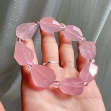 Load image into Gallery viewer, High Quality Free-formed Faceted Rose Quartz Bracelet | Handmade Heart Chakra Jewelry
