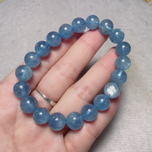 Load and play video in Gallery viewer, High-quality Aquamarine Bracelet from Brazil Old Mine Crystal with Nice Sea Blue Color | March Birthstone Pisces
