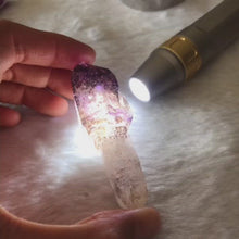 Load and play video in Gallery viewer, High Quality Super Seven Crystal Rare Scepter 40.3g High Vibration Frequency Raw Stone Powerful Healing for Seven Chakra Amethyst, Quartz, Smoky Quartz, Cacoxenite, Rutile, Goethite and Lepidocrocite
