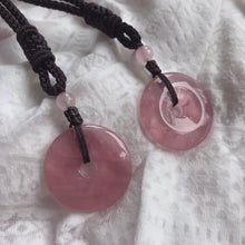 Load and play video in Gallery viewer, High Quality Rose Quartz Amulet Pendant Necklace| Handmade Healing Crystal Heart Chakra Jewelry
