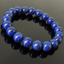Load image into Gallery viewer, Natural 10mm Lapis Lazuli Elastic Bracelet | Handmade Reiki Healing Stone Jewelry | Third Eye Chakra Improve Sleep
