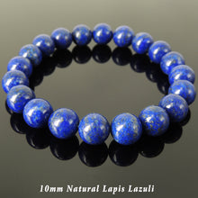 Load image into Gallery viewer, Natural 10mm Lapis Lazuli Elastic Bracelet | Handmade Reiki Healing Stone Jewelry | Third Eye Chakra Improve Sleep
