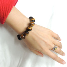 Load image into Gallery viewer, 14mm Top Quality Brown Tiger Eye Bracelet | Fashion Healing Stone Jewelry for Men Women
