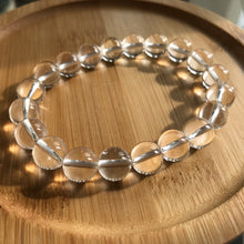 Load image into Gallery viewer, Natural Clear Quartz Bracelet | 10mm White Cyrstal Quartz Beaded Handmade Jewelry | Healing Stone Meditation Crown Chakra
