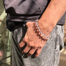 Load image into Gallery viewer, Natural Clear Quartz Bracelet | 10mm White Cyrstal Quartz Beaded Handmade Jewelry | Healing Stone Meditation Crown Chakra
