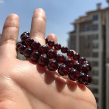 Load image into Gallery viewer, Protection Red Garnet Crystal Bracelet | Root Chakra Healing Stone Jewelry | 8mm Beaded Elastic Style
