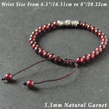 Load image into Gallery viewer, Red Garnet Braided Bracelet with Sterling Silver Dragon Charm Men &amp; Women Handmade Protection Positivity Jewelry for Base Chakra
