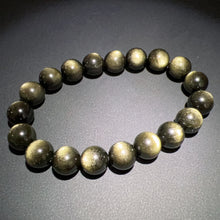 Load image into Gallery viewer, Top Grade 10mm Golden Sheen Obsidian Bracelet | Handmade Men Women Reiki Healing Stone

