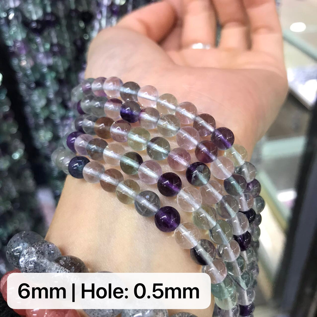 6-12mm High-quality Assorted Fluorite Round Bead Strands for DIY Jewelry Project