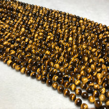 Load image into Gallery viewer, Top Grade 6-12mm Brown Tiger Eye Round Bead Strands for DIY Jewelry Project
