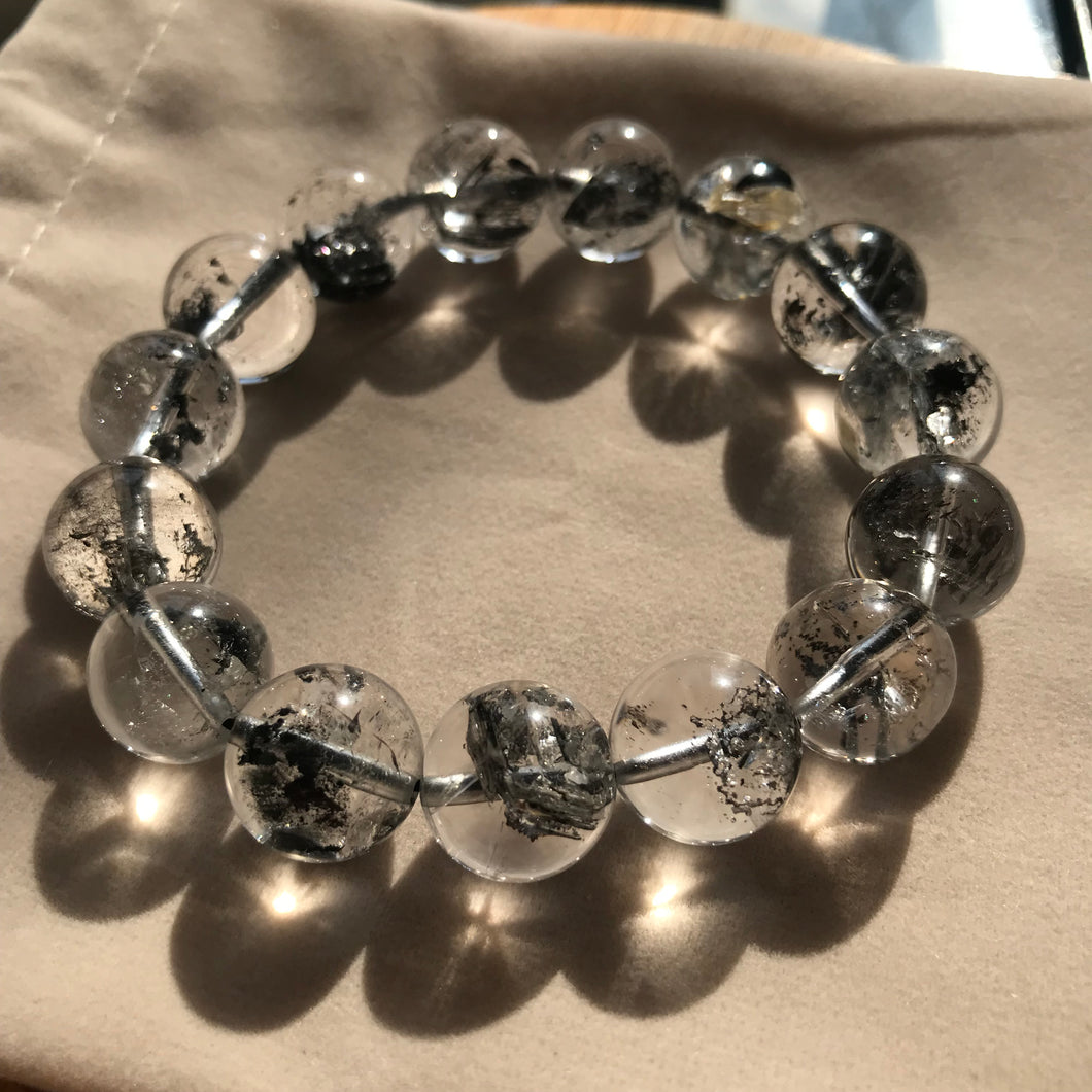 High Quality Natural Pakimer Diamond Bracelet 13.7mm Beads | Energy Amplifier of Crystal Healing Stone