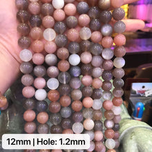 Load image into Gallery viewer, 8-12mm Natural Assorted Moonstone Round Bead Strands DIY Jewelry Supply
