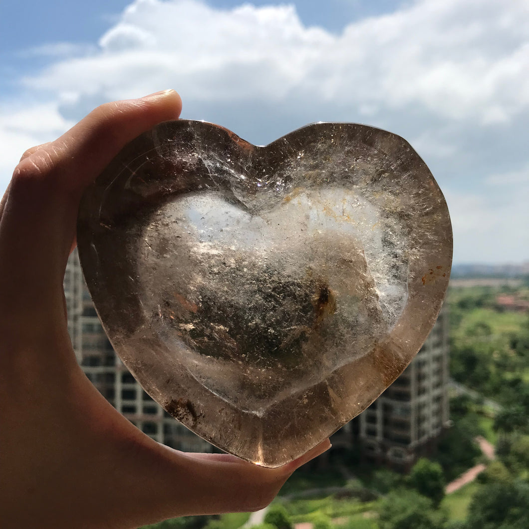 Only 1 Available Natural Smoky Quartz Heart Shape Holder | Root Chakra Body Health Energy Charging Power