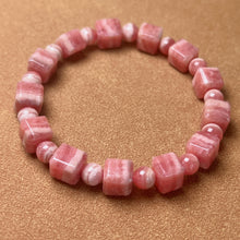 Load image into Gallery viewer, 8.2mm Beautiful Bacon Rhodochrosite Bracelet Unique Cube Shape | Heart Chakra Reiki Healing Improve Relationship Marriage
