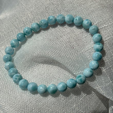 Load image into Gallery viewer, Dolphin Stone Natural Blue Larimar Bracelet Handmade with 7.1mm Beads | Throat Chakra Healing Jewelry
