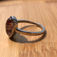 Load image into Gallery viewer, Natural Lepidocrocite Fire Quartz Ring Handmade with 925 Sterling Silver Adjustable Sizes Women&#39;s Elegant Jewelry Handmade with 8x11mm Cabochon
