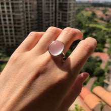 Load image into Gallery viewer, Natural Large Rose Quartz Ring Handmade with 925 Sterling Silver Adjustable Sizes Women&#39;s Elegant Jewelry Handmade with 12.4x16mm Cabochon
