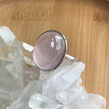 Load image into Gallery viewer, Natural Large Rose Quartz Ring Handmade with 925 Sterling Silver Adjustable Sizes Women&#39;s Elegant Jewelry Handmade with 12.4x16mm Cabochon
