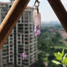 Load image into Gallery viewer, Healing Master High Quality Vera Cruz Amethyst Pendulum Necklace Handmade with 925 Sterling Silver Adjustable Fashion Jewelry Crown Chakra
