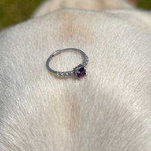 Load image into Gallery viewer, Top Quality Amethyst Sterling Silver Ring with Four Prongs Setting | Handmade Healing Gemstone Fashion Jewelry
