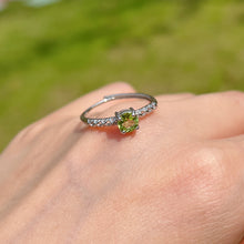 Load image into Gallery viewer, Top Quality Peridot Sterling Silver Ring with Four Prongs Setting | Handmade Healing Gemstone Fashion Jewelry
