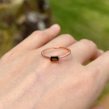 Load image into Gallery viewer, Gem Grade Green Tourmaline Ring Sterling Silver with 18K Rose Gold Plated | Handmade Healing Gemstone Fashion Jewelry

