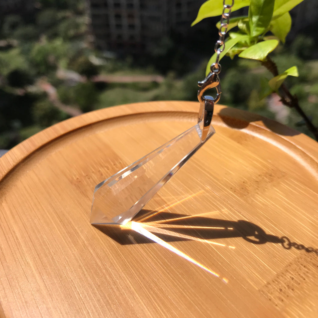 Handmade Beautiful Faceted Clear Quartz Pendulum | Crown Chakra Healing | Pendants Necklace