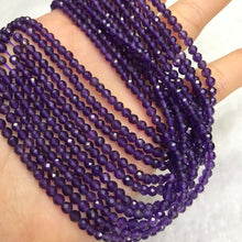 Load image into Gallery viewer, 3mm High Quality Natural Amethyst Faceted Bead Strands Jewelry Findings Supplies
