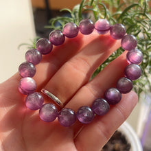 Load image into Gallery viewer, 10.2mm High-quality Lavender Purple Lepidolite Bracelet Rare Healing Crystal from Brazil | Crown Third Eye Chakra Reiki Healing
