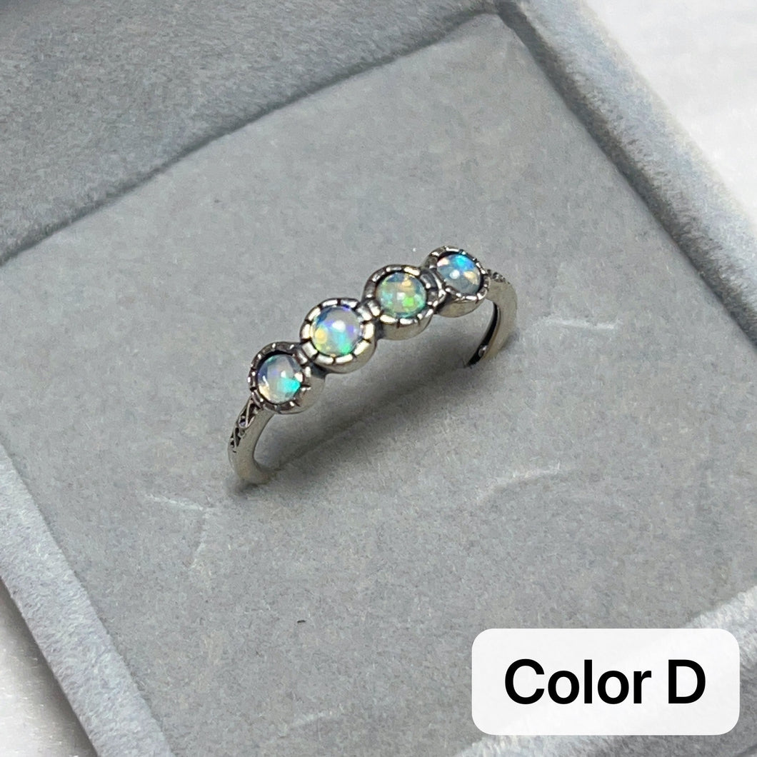 Top Quality Assorted Shiny Opal Sterling Silver Ring | Handmade Healing Gemstone Fashion Jewelry