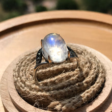 Load image into Gallery viewer, High Quality Blue Moonstone Ring Handmade with 8.9x12.8mm Cabochon 925 Sterling Silver Adjustable Sizes
