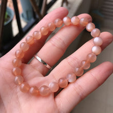 Load image into Gallery viewer, 7.4mm Best Color Peach Moonstone Bracelet | Increase Your Charm | Sacral Chakra
