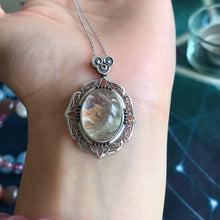 Load image into Gallery viewer, Natural Silver Rutilated Quartz with Mica Inclusion Pendant Necklace Rare Crystal Formation
