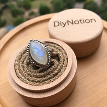 Load image into Gallery viewer, High Quality Rainbow Blue Moonstone Ring Handmade with 9.6x18mm Cabochon 925 Sterling Silver Adjustable Sizes
