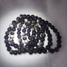 Load image into Gallery viewer, Top Grade 10mm Silver Sheen Obsidian Bracelet | Handmade Men Women Reiki Healing Stone
