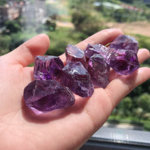 Load image into Gallery viewer, Set of 3 Natural Amethyst Crystal Raw Stones | Crown Chakra Healing
