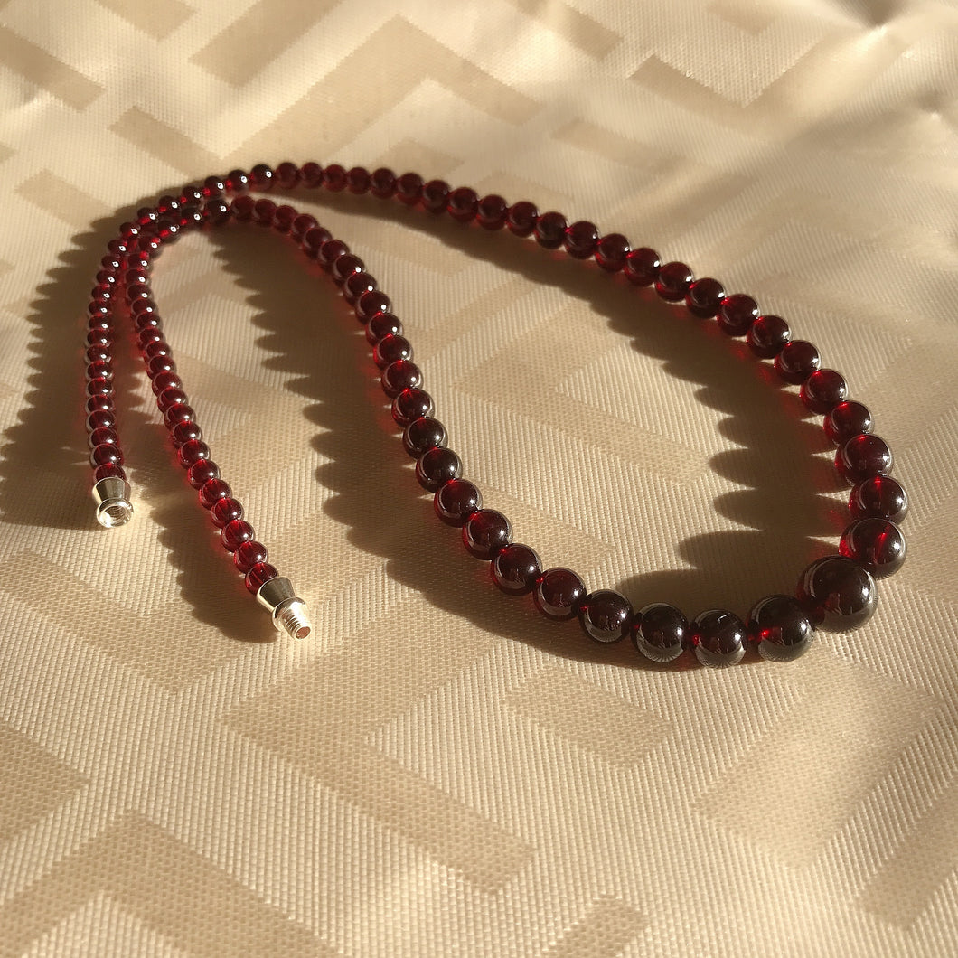 High-quality Protection Red Garnet Graduated Beaded Necklace | Root Chakra Healing Stone Jewelry