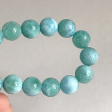 Load image into Gallery viewer, Dolphin Stone Natural Blue Larimar Bracelet Handmade with 8.2mm Beads | Throat Chakra Healing Jewelry
