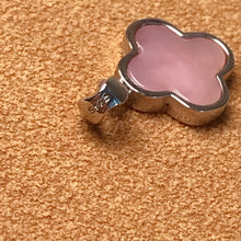 Load image into Gallery viewer, Best Color Solid Pink Opal Pendant Necklace| Hand-cut Four Leaf Clover Lucky Pendant with Sterling Silver
